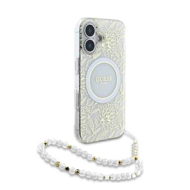 Husa pentru  iPhone 16 cu MagSafe Guess - IML Series - alb