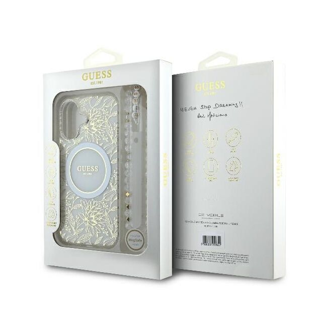Husa pentru  iPhone 16 cu MagSafe Guess - IML Series - alb