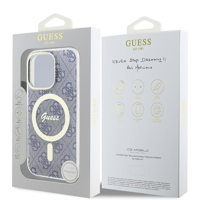 Husa pentru  iPhone 16 cu MagSafe Guess - IML Series - albastru deschis
