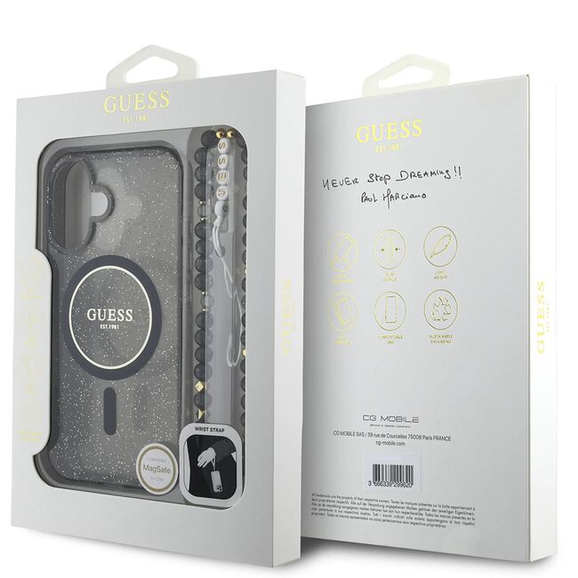 Husa pentru  iPhone 16 cu MagSafe Guess - IML Series - negru royal
