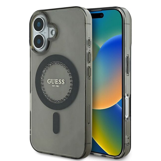Husa pentru  iPhone 16 cu MagSafe Guess - IML Series - negru