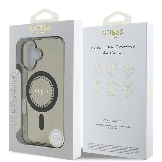 Husa pentru  iPhone 16 cu MagSafe Guess - IML Series - negru