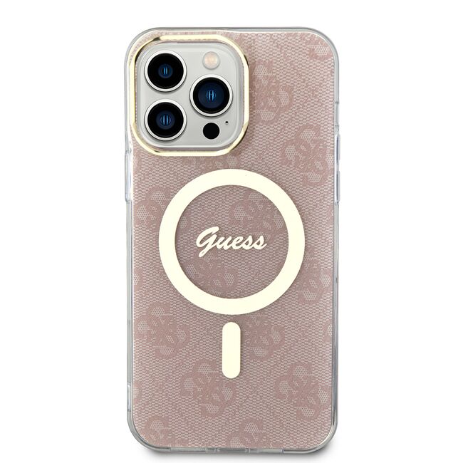 Husa pentru  iPhone 16 cu MagSafe Guess - IML Series - roz aprins