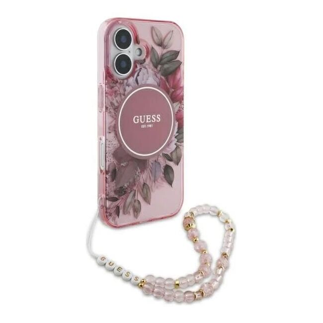 Husa pentru  iPhone 16 cu MagSafe Guess - IML Series - roz neon