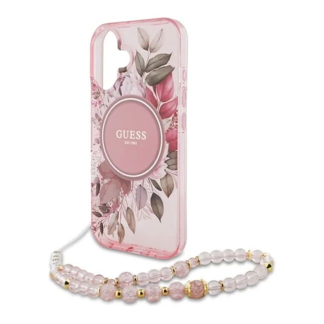 Husa pentru  iPhone 16 cu MagSafe Guess - IML Series - roz neon
