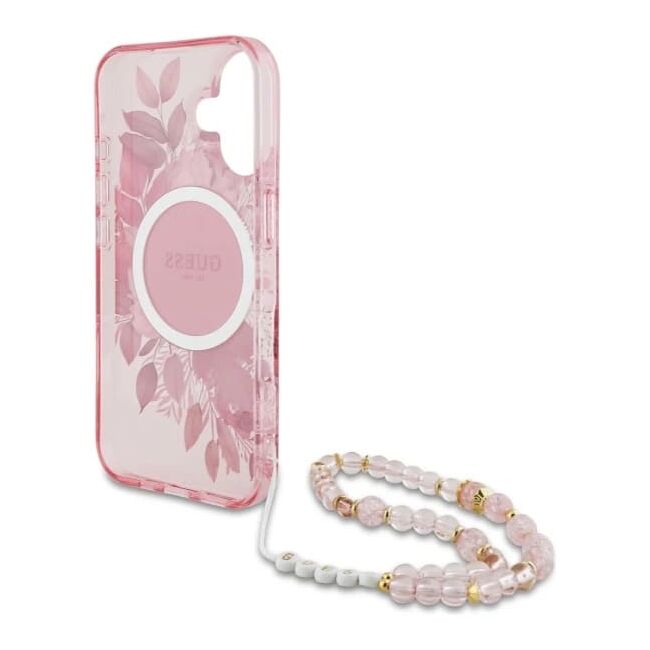 Husa pentru  iPhone 16 cu MagSafe Guess - IML Series - roz neon