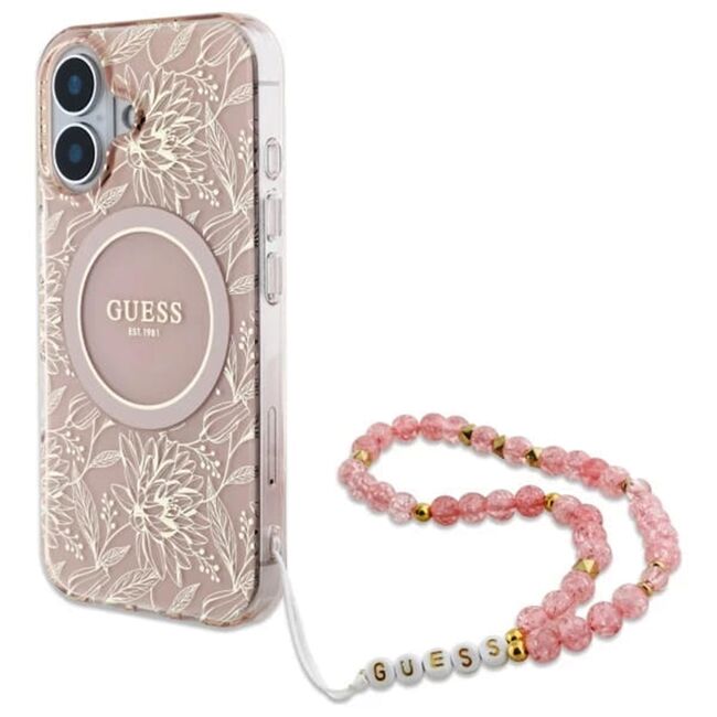 Husa pentru  iPhone 16 cu MagSafe Guess - IML Series - roz pudrat