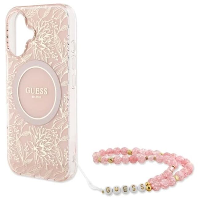 Husa pentru  iPhone 16 cu MagSafe Guess - IML Series - roz pudrat