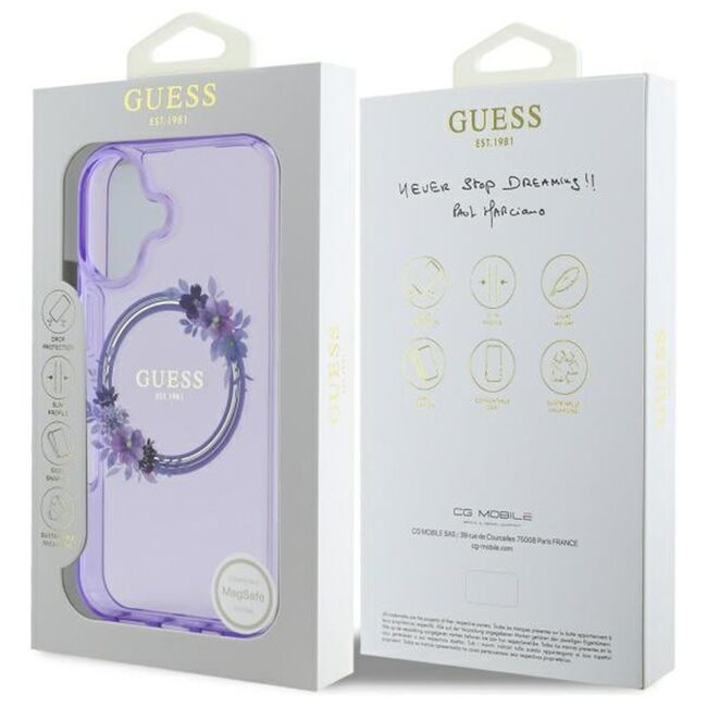 Husa pentru  iPhone 16 cu MagSafe Guess - IML Series - roz
