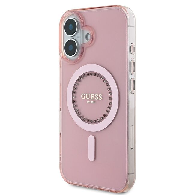 Husa pentru  iPhone 16 cu MagSafe Guess - IML Series - roz