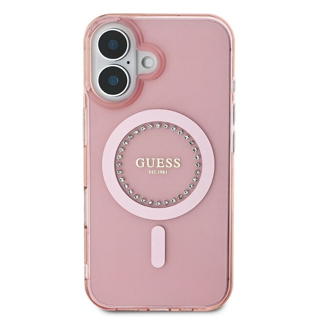Husa pentru  iPhone 16 cu MagSafe Guess - IML Series - roz