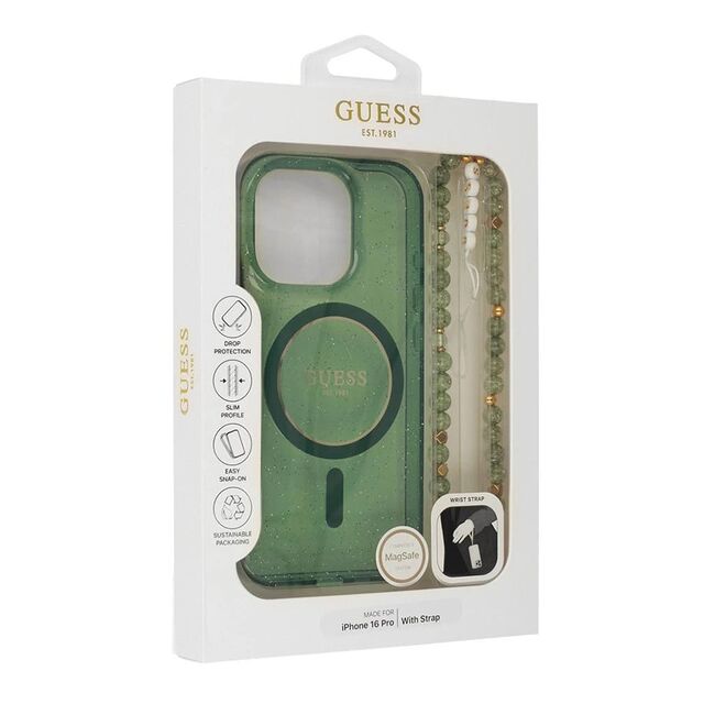 Husa pentru  iPhone 16 cu MagSafe Guess - IML Series - verde menta