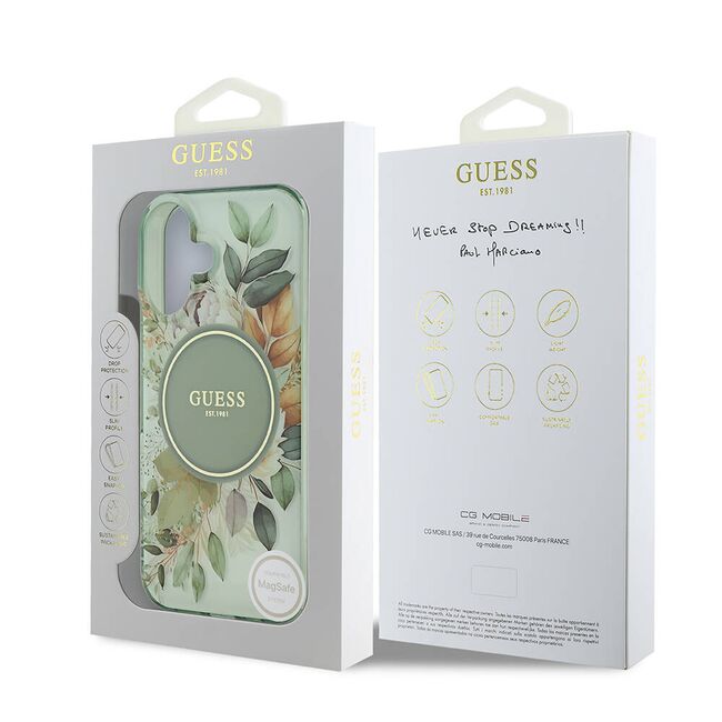 Husa pentru  iPhone 16 cu MagSafe Guess - IML Series - verde menta