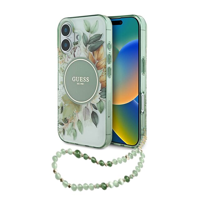 Husa pentru  iPhone 16 cu MagSafe Guess - IML Series - verde