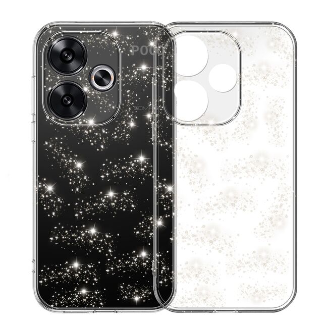Husa pentru  Poco F6 cu sclipici Liquid Crystal Glitter, transparent