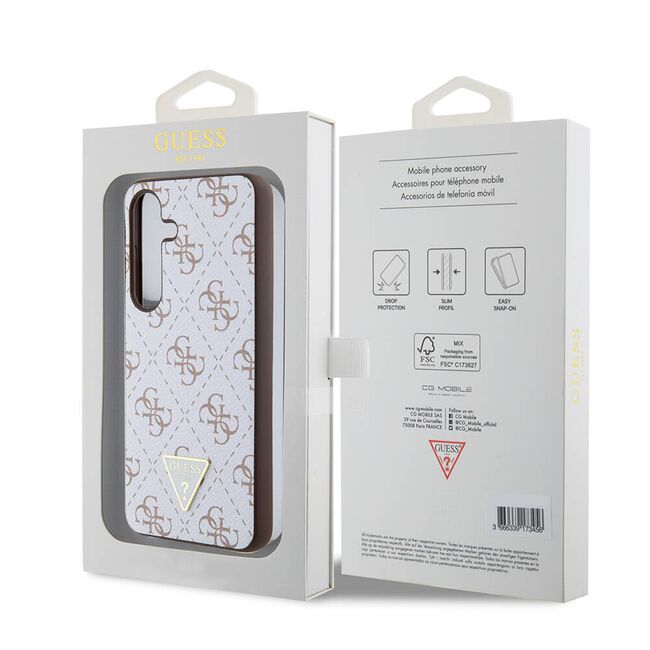 Husa pentru  Samsung Galaxy S24 Guess - Hardcase 4G Series - alb