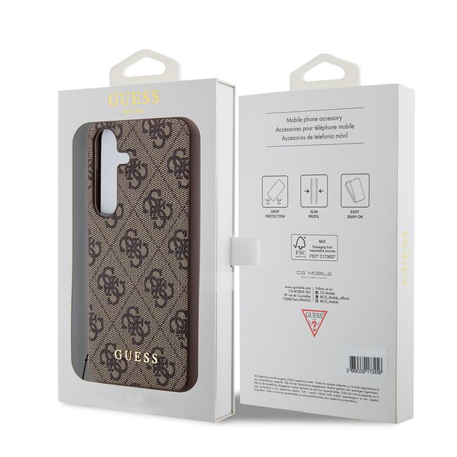 Husa pentru  Samsung Galaxy S24 Guess - Hardcase 4G Series - maro deschis