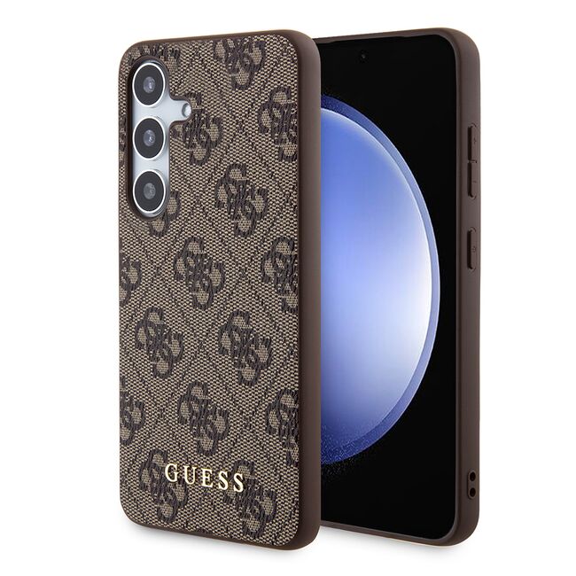 Husa pentru  Samsung Galaxy S24 Guess - Hardcase 4G Series - maro inchis