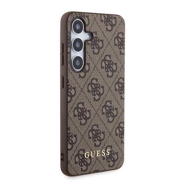 Husa pentru  Samsung Galaxy S24 Guess - Hardcase 4G Series - maro inchis