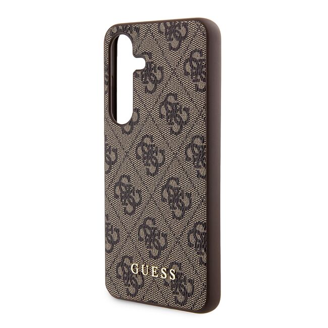 Husa pentru  Samsung Galaxy S24 Guess - Hardcase 4G Series - maro inchis