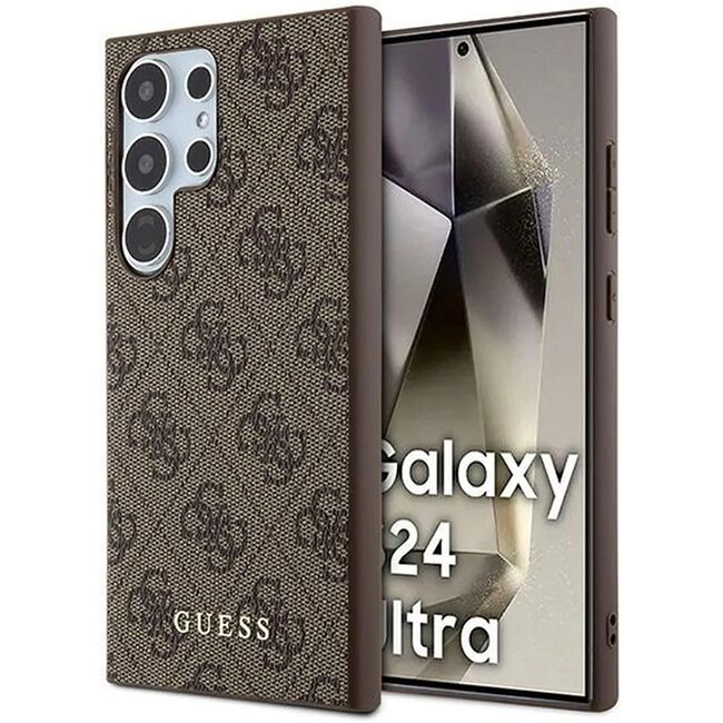 Husa pentru  Samsung Galaxy S24 Ultra Guess - Hardcase 4G Series - maro