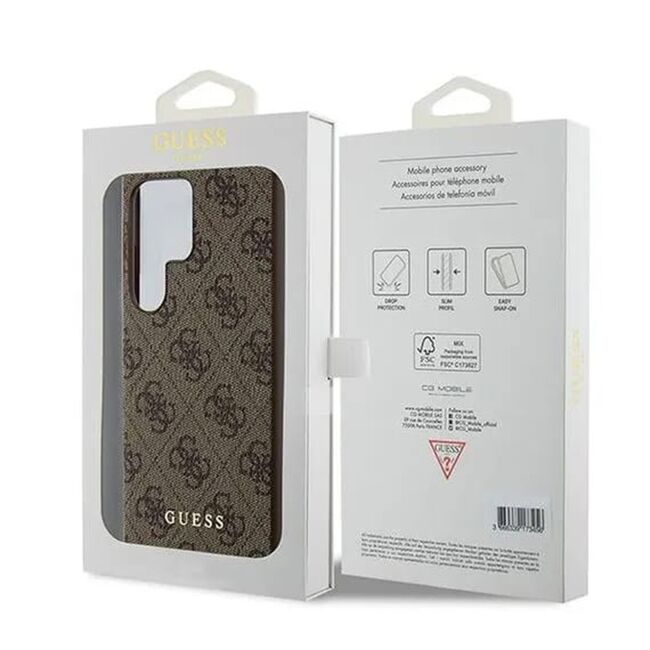 Husa pentru  Samsung Galaxy S24 Ultra Guess - Hardcase 4G Series - maro