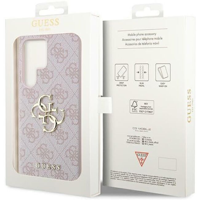 Husa pentru  Samsung Galaxy S24 Ultra Guess - Hardcase 4G Series - roz