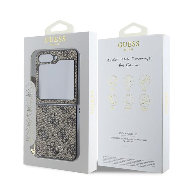 Husa pentru  Samsung Galaxy Z Flip 6 cu Guess - Hardcase 4G Series - maro