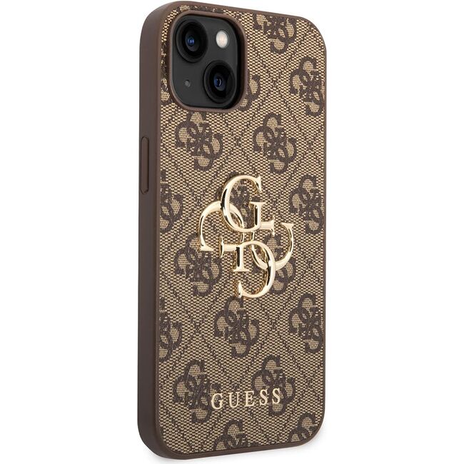 Husa pentru  iPhone 15 Guess - Hardcase 4G Series - maro deschis