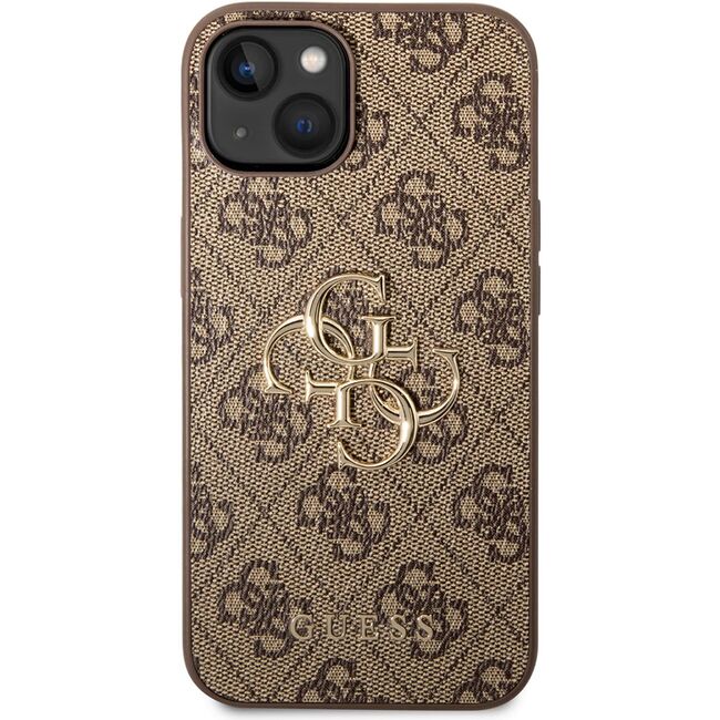 Husa pentru  iPhone 15 Guess - Hardcase 4G Series - maro deschis
