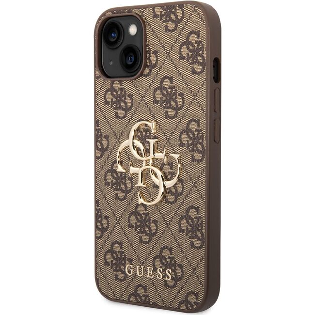 Husa pentru  iPhone 15 Guess - Hardcase 4G Series - maro deschis