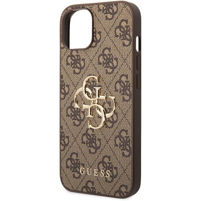 Husa pentru  iPhone 15 Guess - Hardcase 4G Series - maro deschis