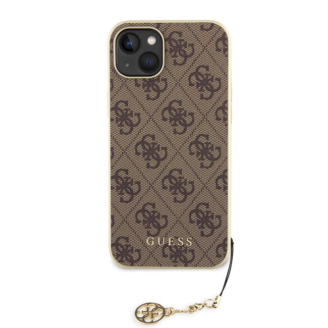 Husa pentru  iPhone 15 Guess - Hardcase 4G Series - maro inchis