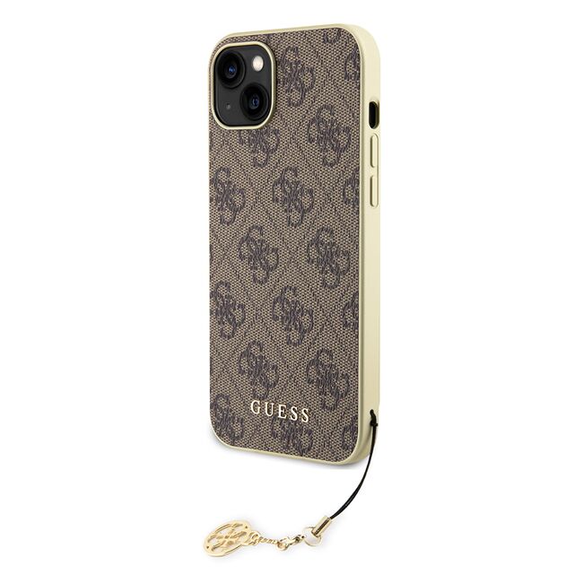 Husa pentru  iPhone 15 Guess - Hardcase 4G Series - maro inchis