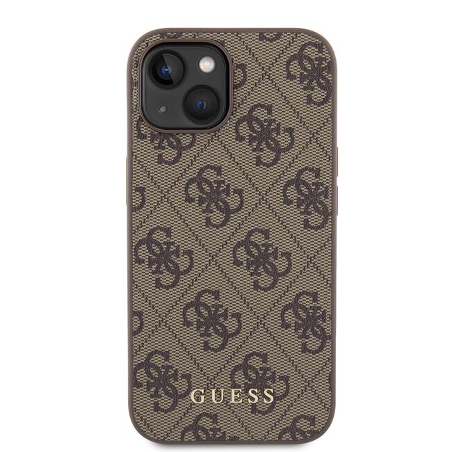 Husa pentru  iPhone 15 Guess - Hardcase 4G Series - maro