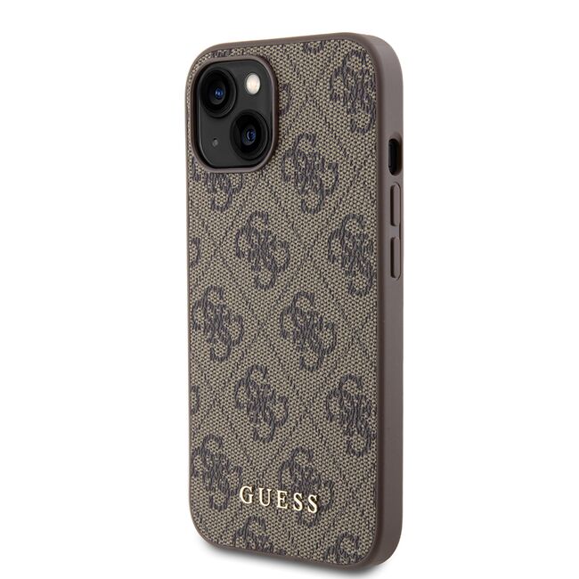 Husa pentru  iPhone 15 Guess - Hardcase 4G Series - maro