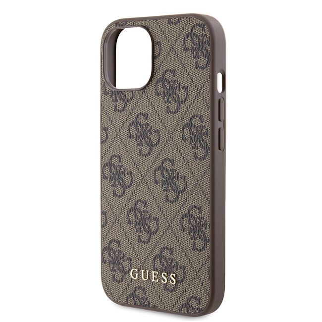 Husa pentru  iPhone 15 Guess - Hardcase 4G Series - maro