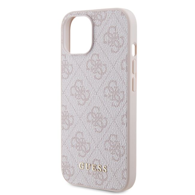 Husa pentru  iPhone 15 Guess - Hardcase 4G Series - roz neon