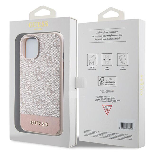 Husa pentru  iPhone 15 Guess - Hardcase 4G Series - roz