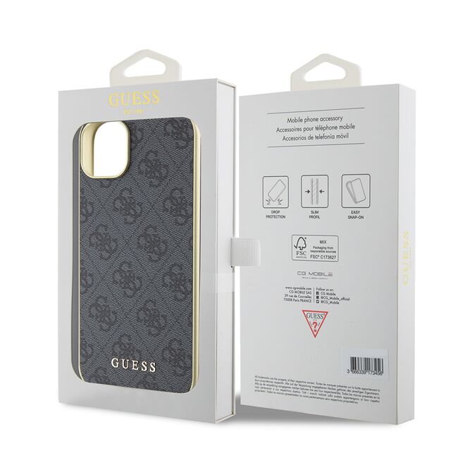 Husa pentru  iPhone 15 Plus Guess - Hardcase 4G Series - grey
