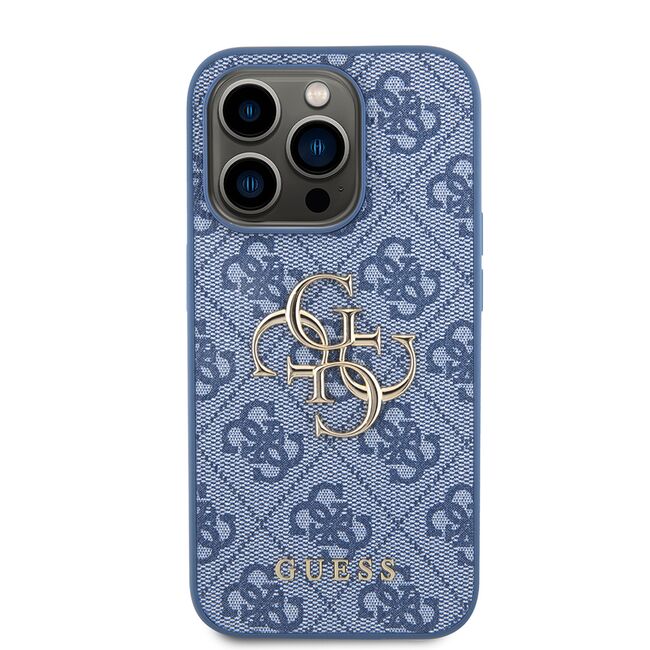 Husa pentru  iPhone 15 Pro Guess - Hardcase 4G Series - albastru inchis