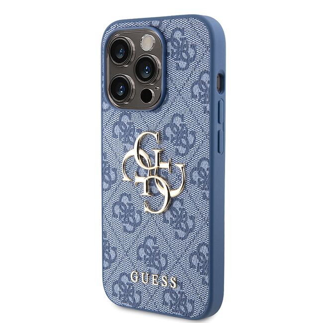 Husa pentru  iPhone 15 Pro Guess - Hardcase 4G Series - albastru inchis