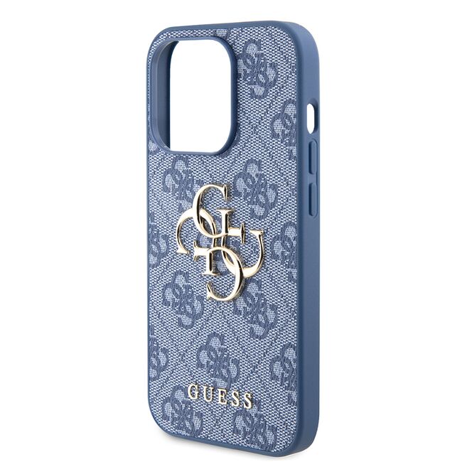 Husa pentru  iPhone 15 Pro Guess - Hardcase 4G Series - albastru inchis