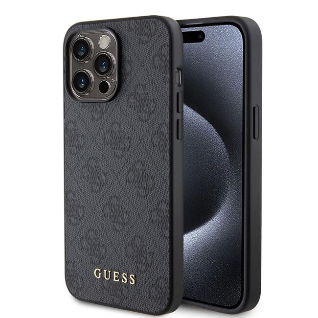 Husa pentru  iPhone 15 Pro Guess - Hardcase 4G Series - gri
