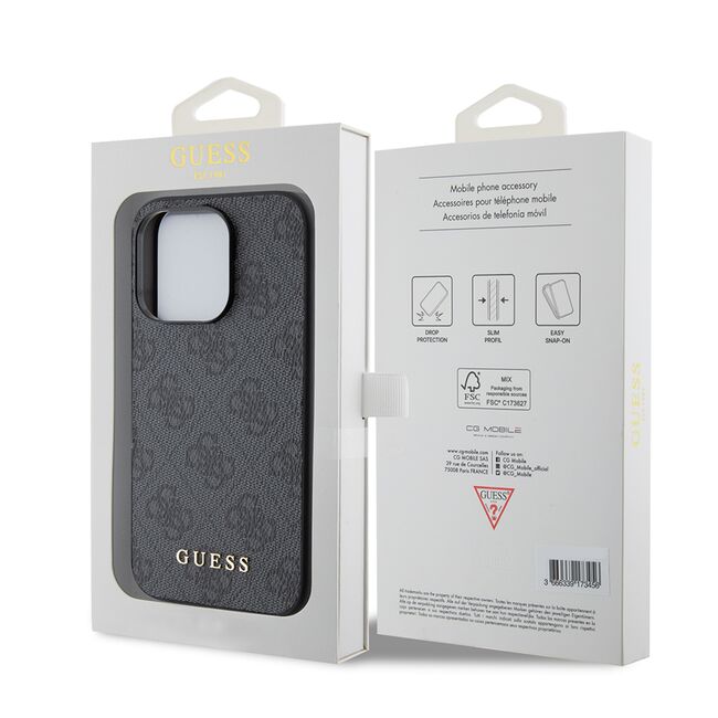 Husa pentru  iPhone 15 Pro Guess - Hardcase 4G Series - gri