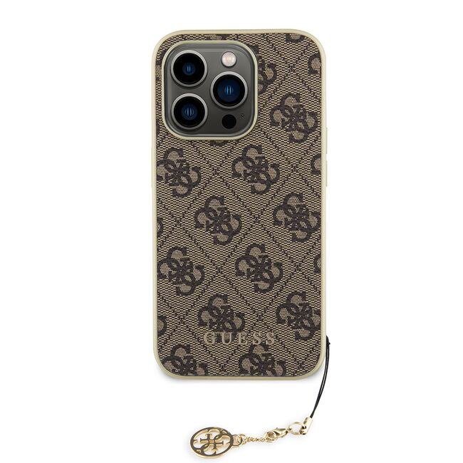 Husa pentru  iPhone 15 Pro Guess - Hardcase 4G Series - maro cafeniu