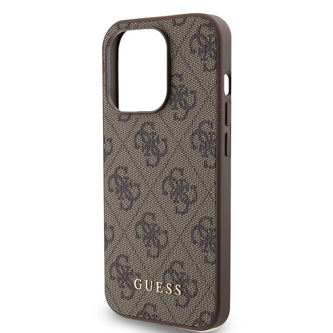 Husa pentru  iPhone 15 Pro Guess - Hardcase 4G Series - maro deschis