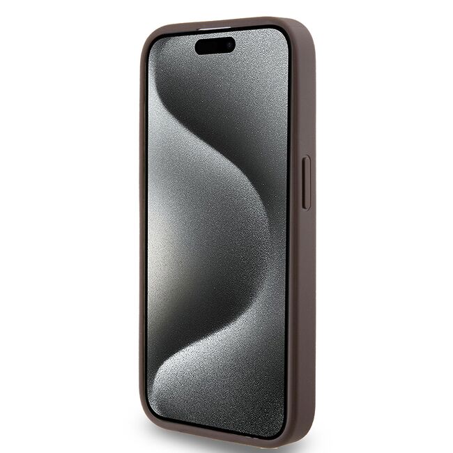Husa pentru  iPhone 15 Pro Guess - Hardcase 4G Series - maro deschis