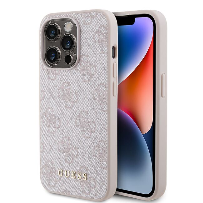 Husa pentru  iPhone 15 Pro Guess - Hardcase 4G Series - roz neo