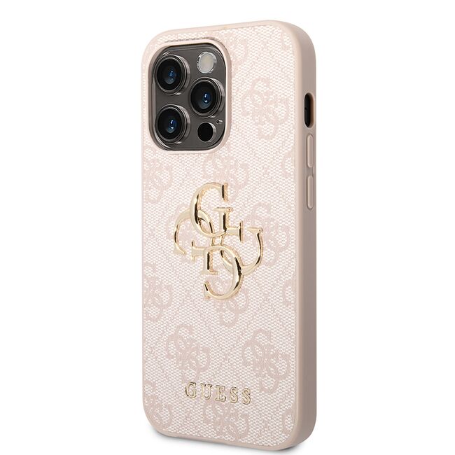 Husa pentru  iPhone 15 Pro Guess - Hardcase 4G Series - roz pudrat